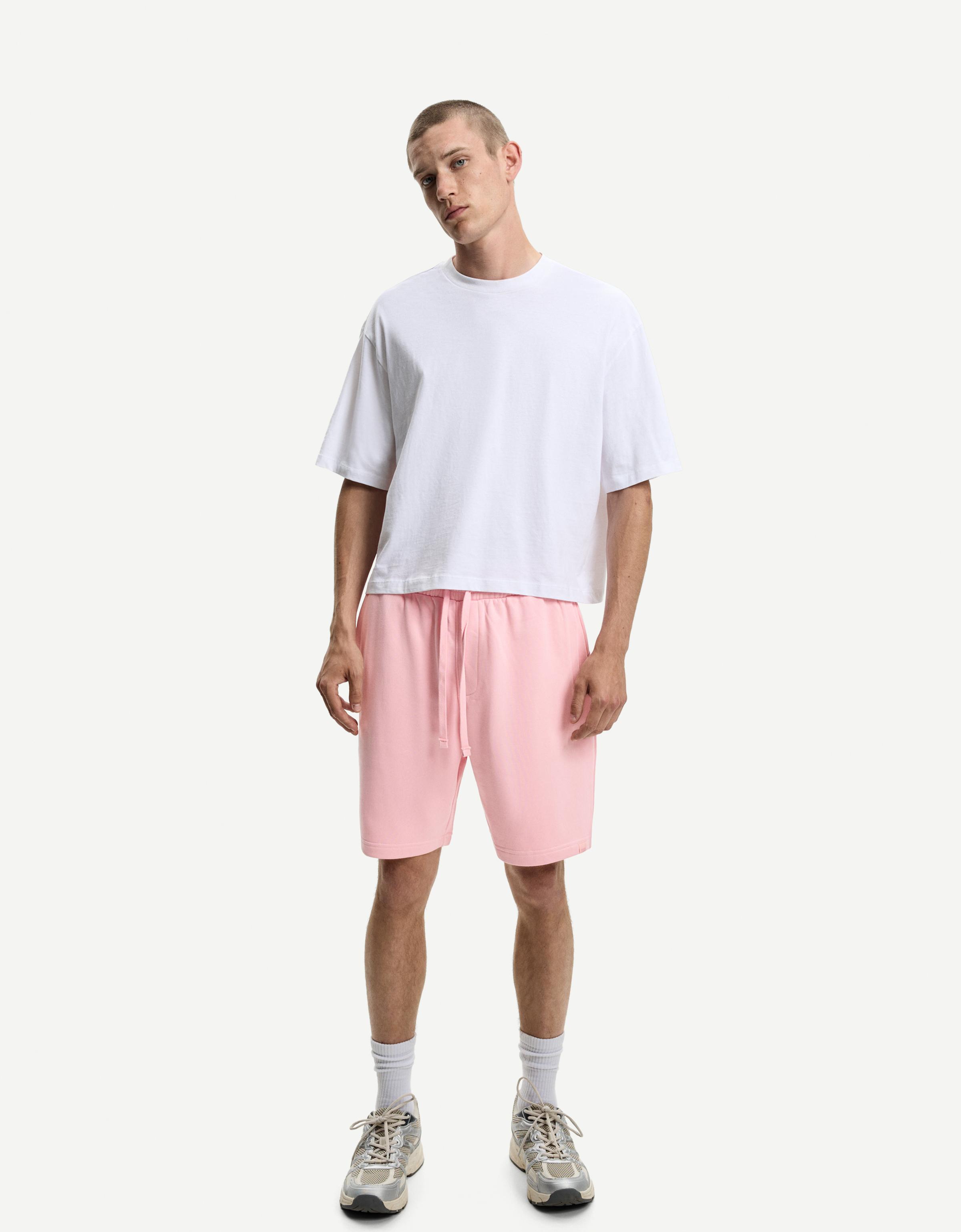 Bershka Swaetbermudas Herren L Rosa