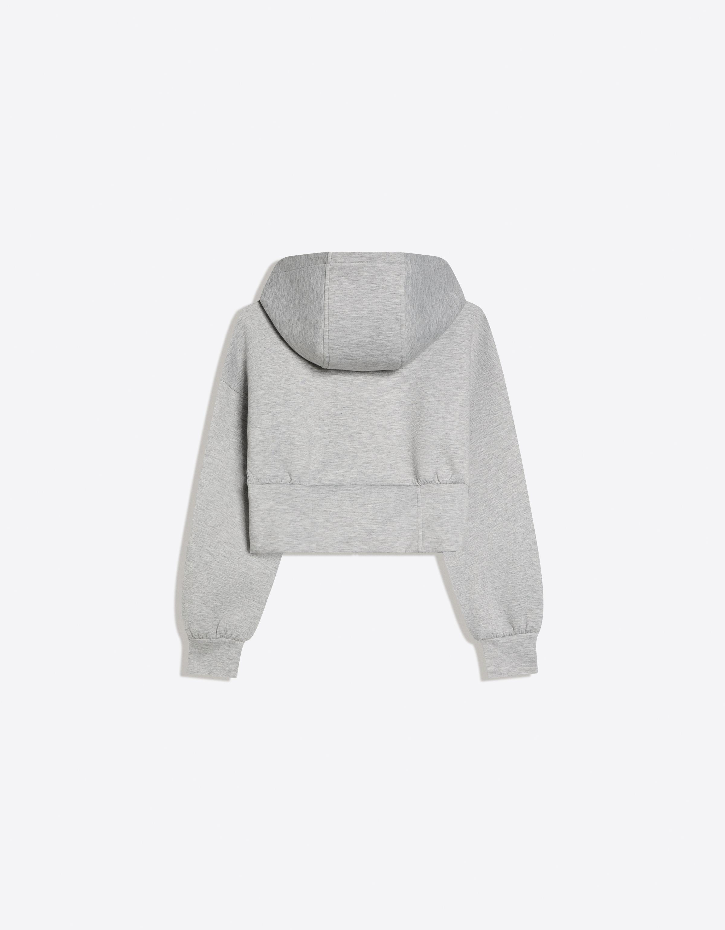 High-waist zip-up hood sweatshirt