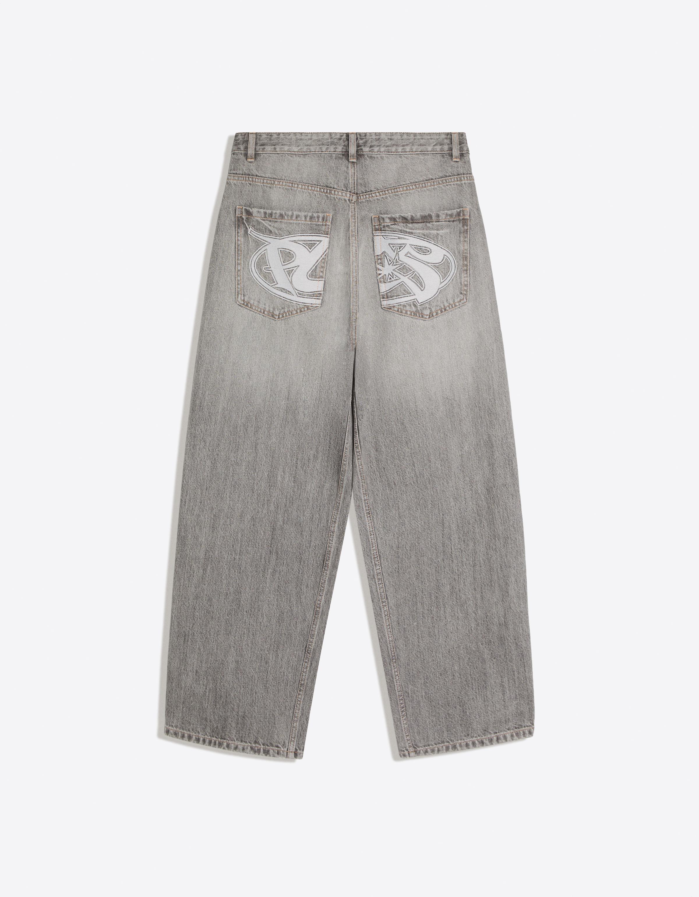 Embroidered neobarrel jeans — Grey