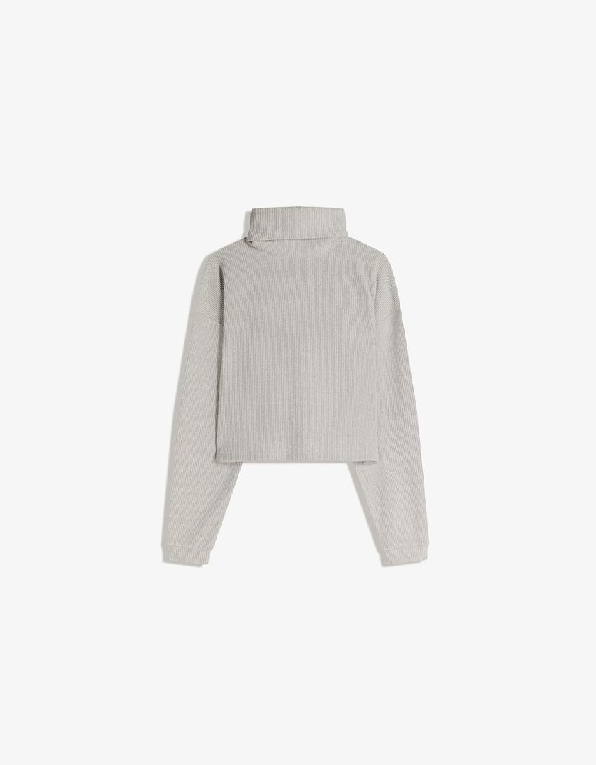 Ribbed sweater and wide-leg trousers set-Ribbed sweater and wide-leg trousers set