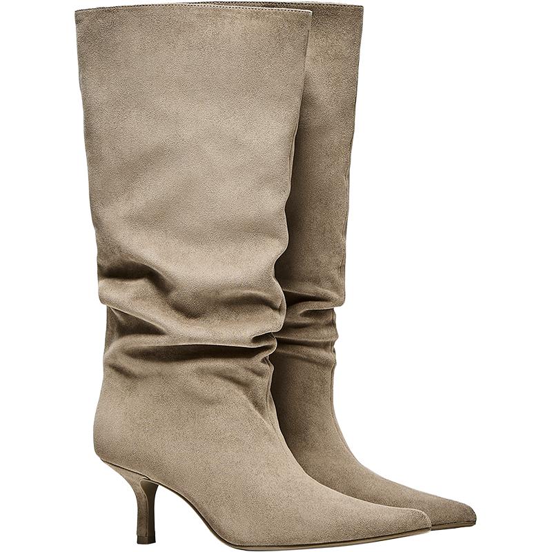 Kitten heel boots — BEIGE