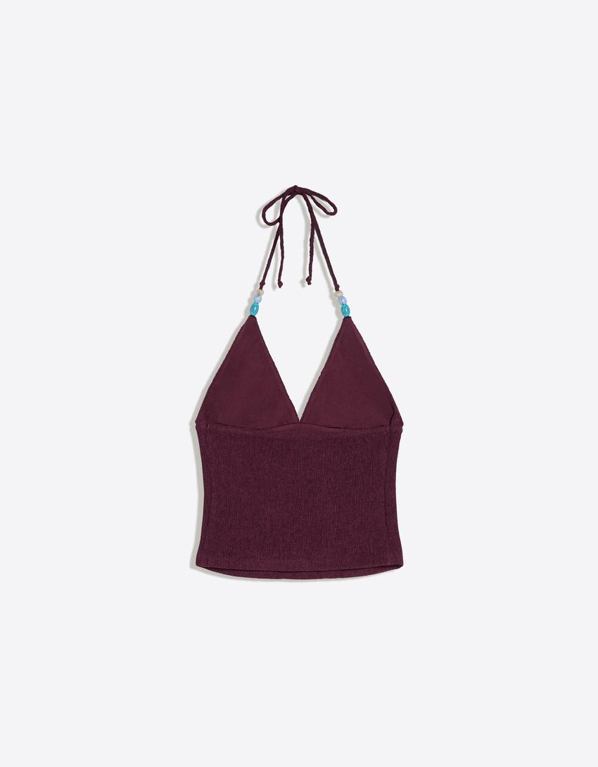 Top encolure américaine rustique-Violet