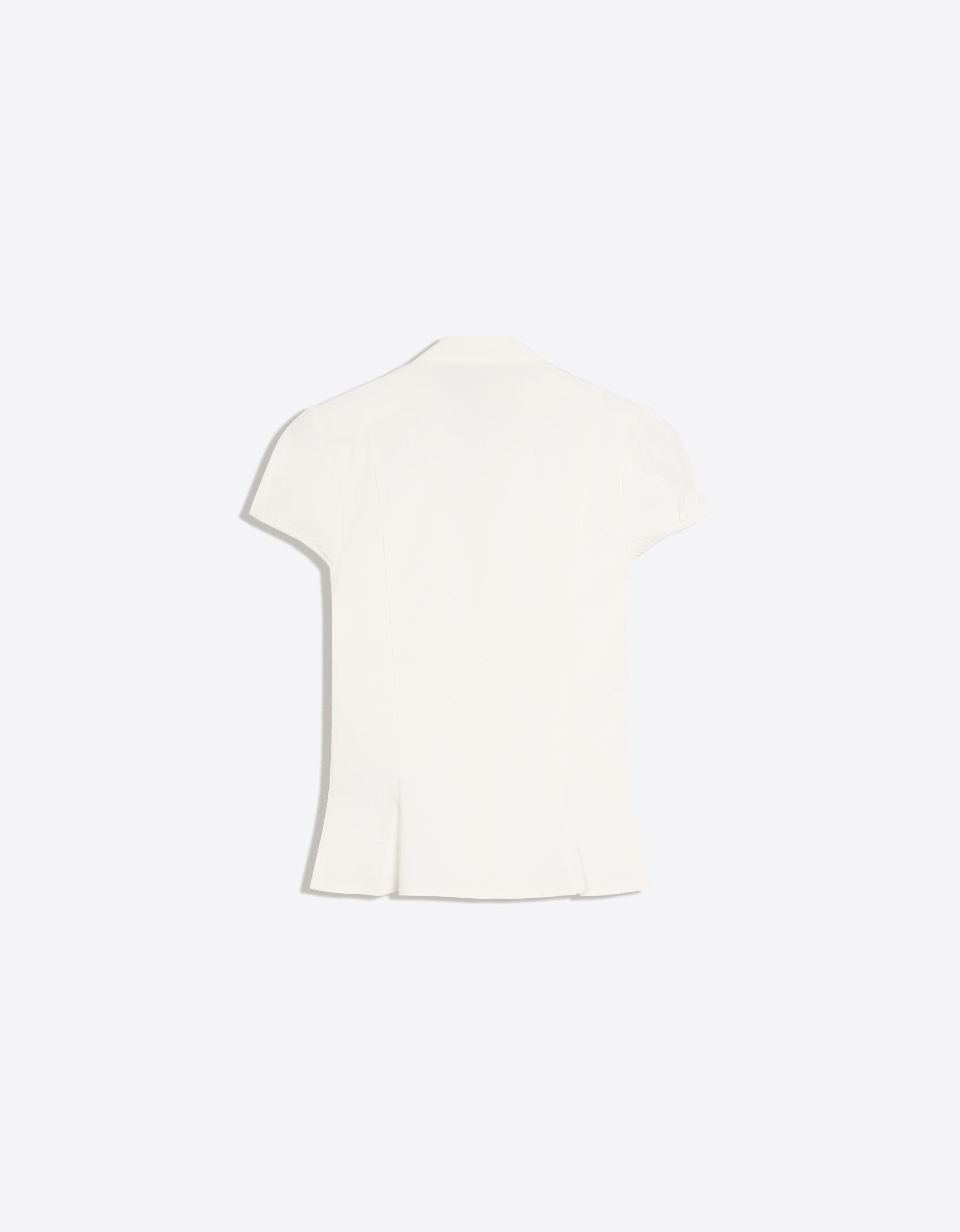 Short sleeve shirt with press-stud fastening — White