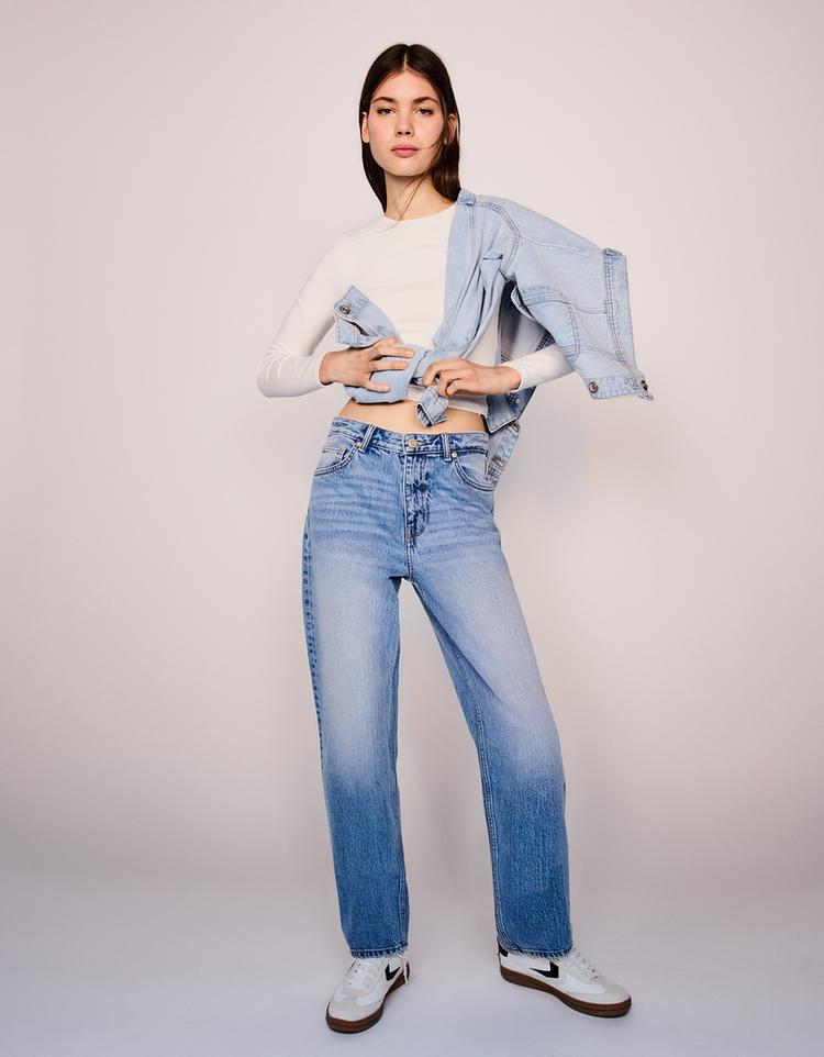 Yüksek bel comfort mom jean