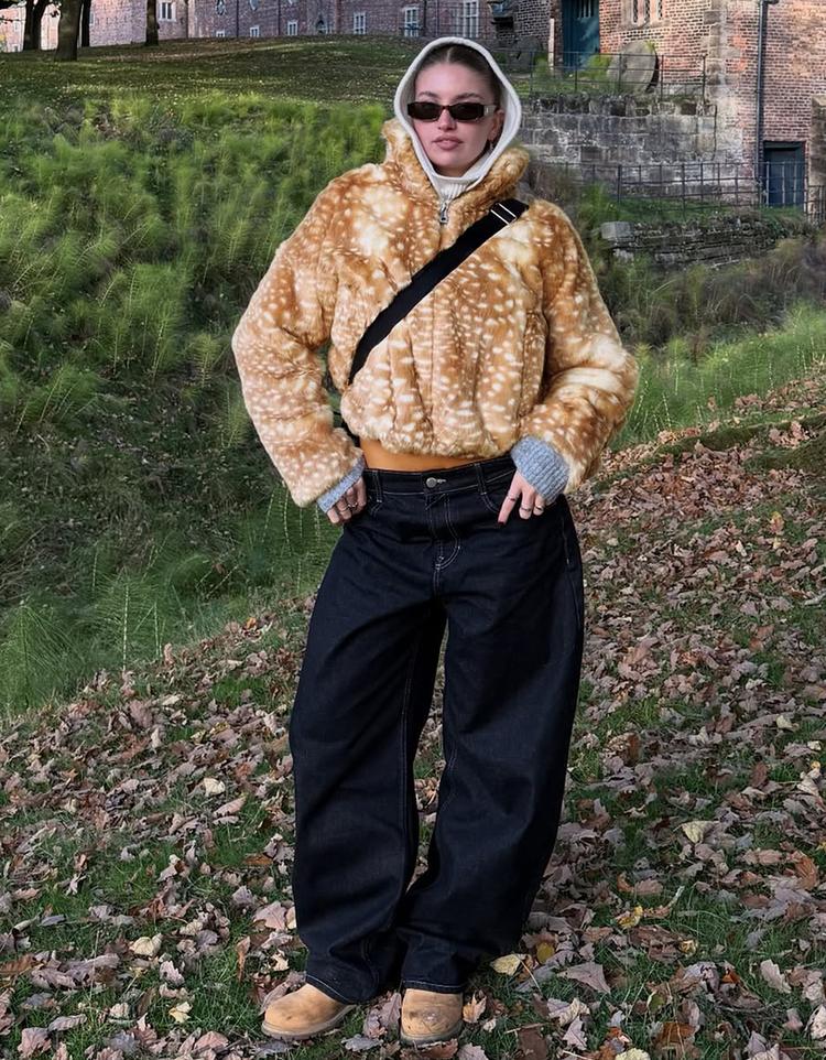 Cazadora efecto pelo animal print