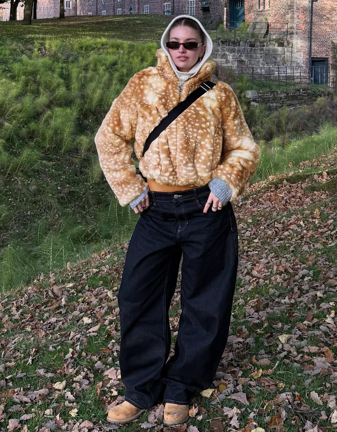 Veste fausse fourrure imprimé animal