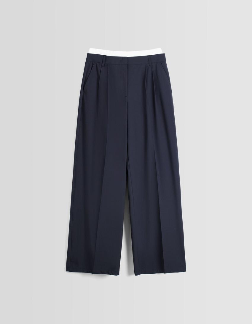 Tailored underwear trousers-Navy