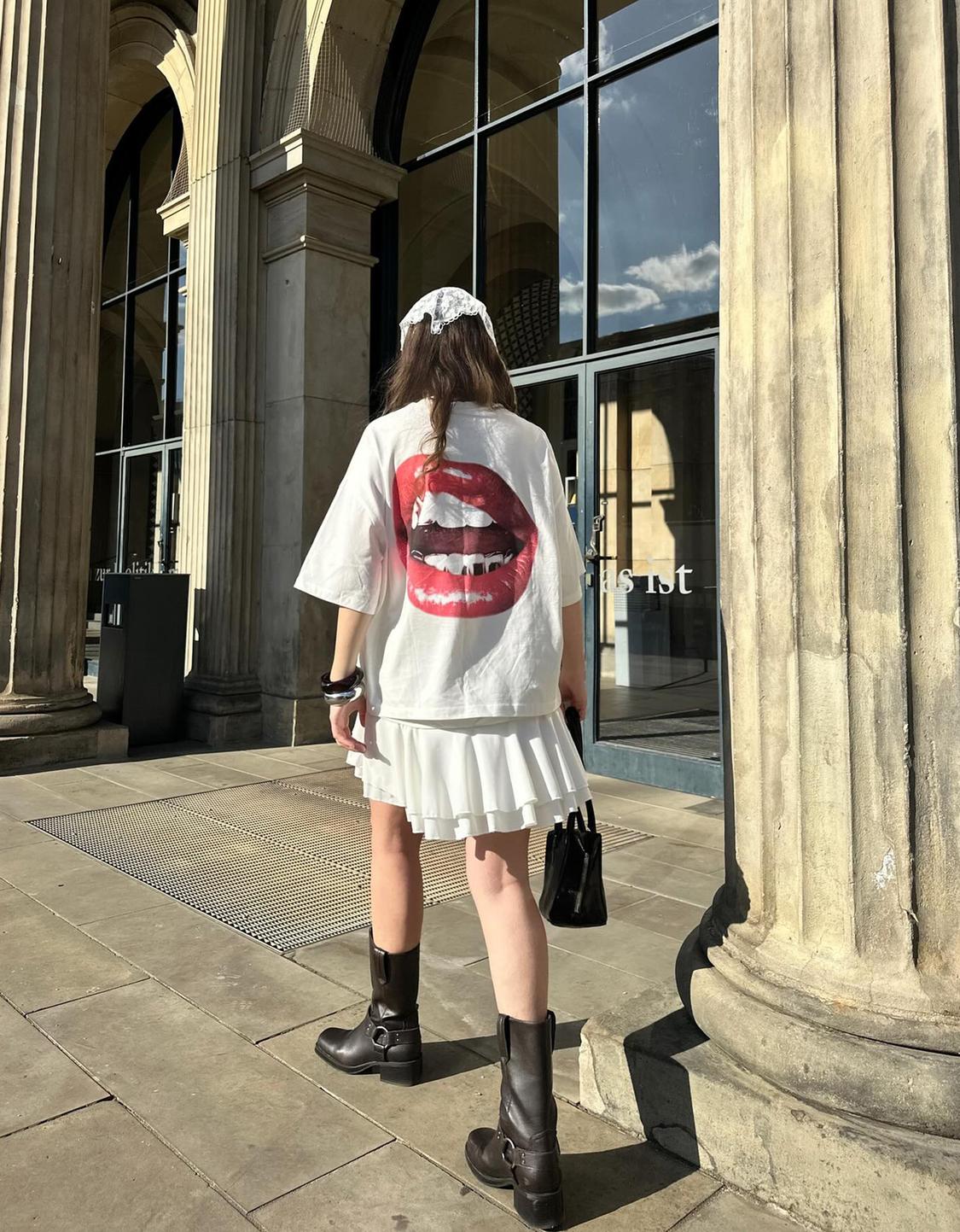Printed short sleeve oversize T-shirt
