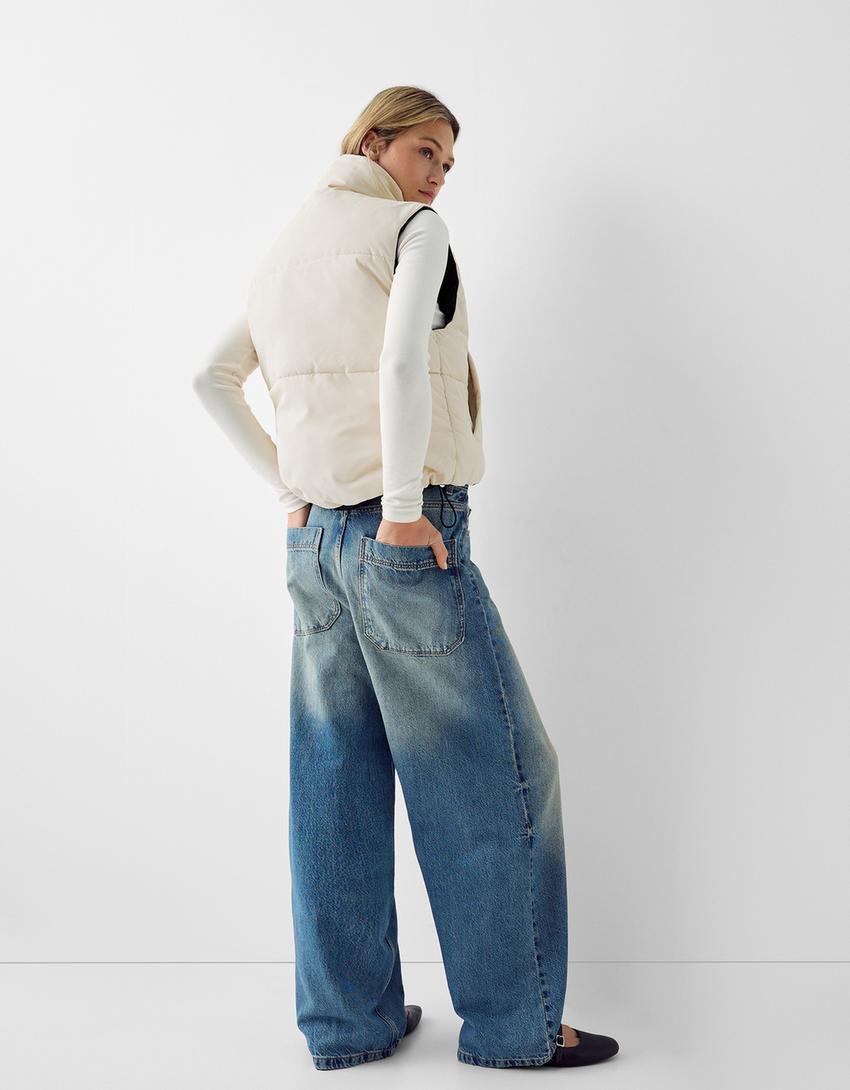 Reversible nylon gilet-Black-1