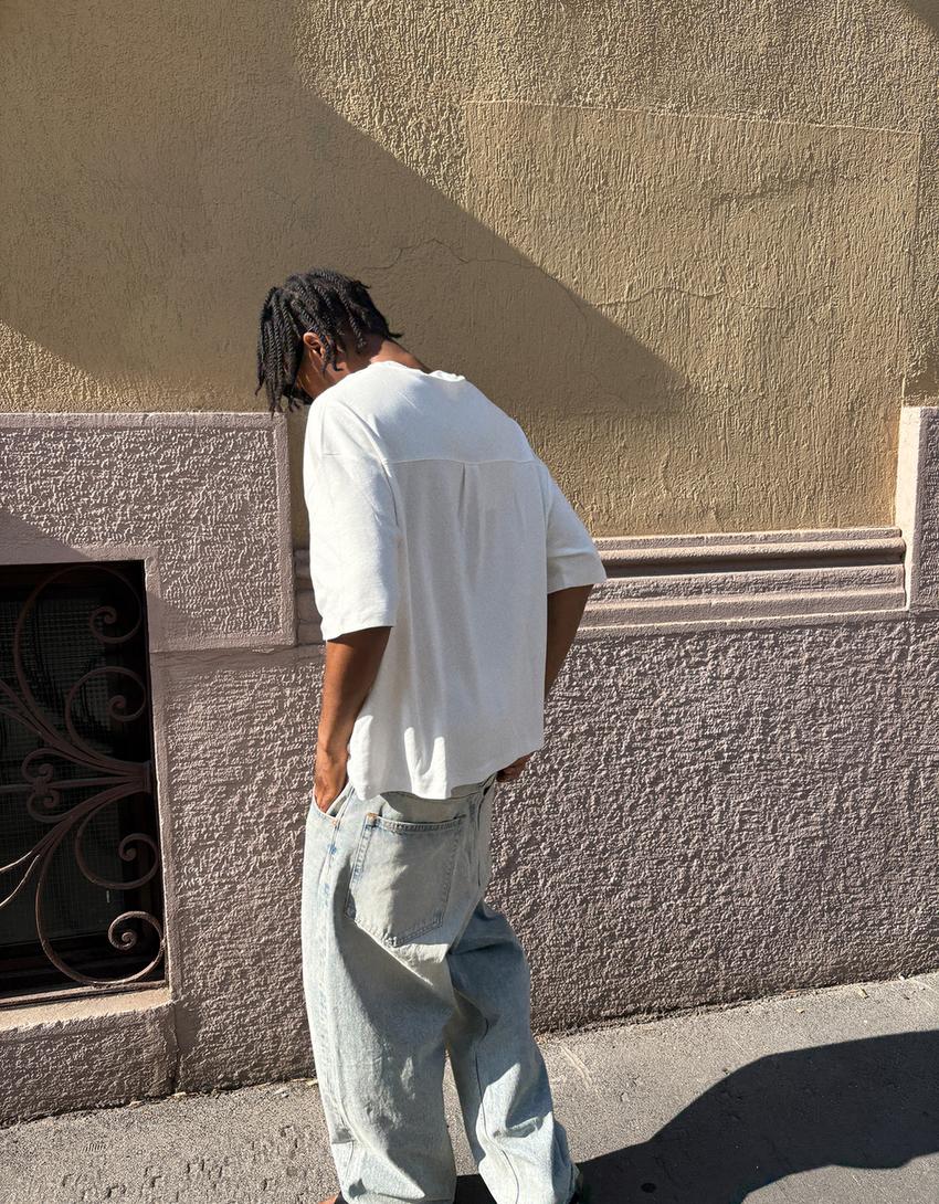 Jeans super baggy fit-Bleu lavé
