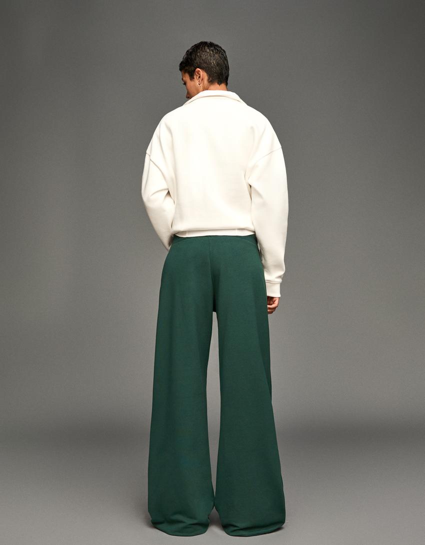 Plush jersey trousers-Green