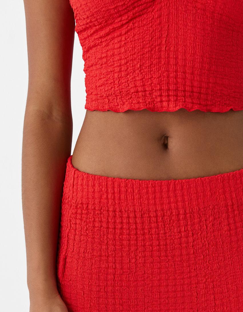 Rustic bandeau top-Red-5