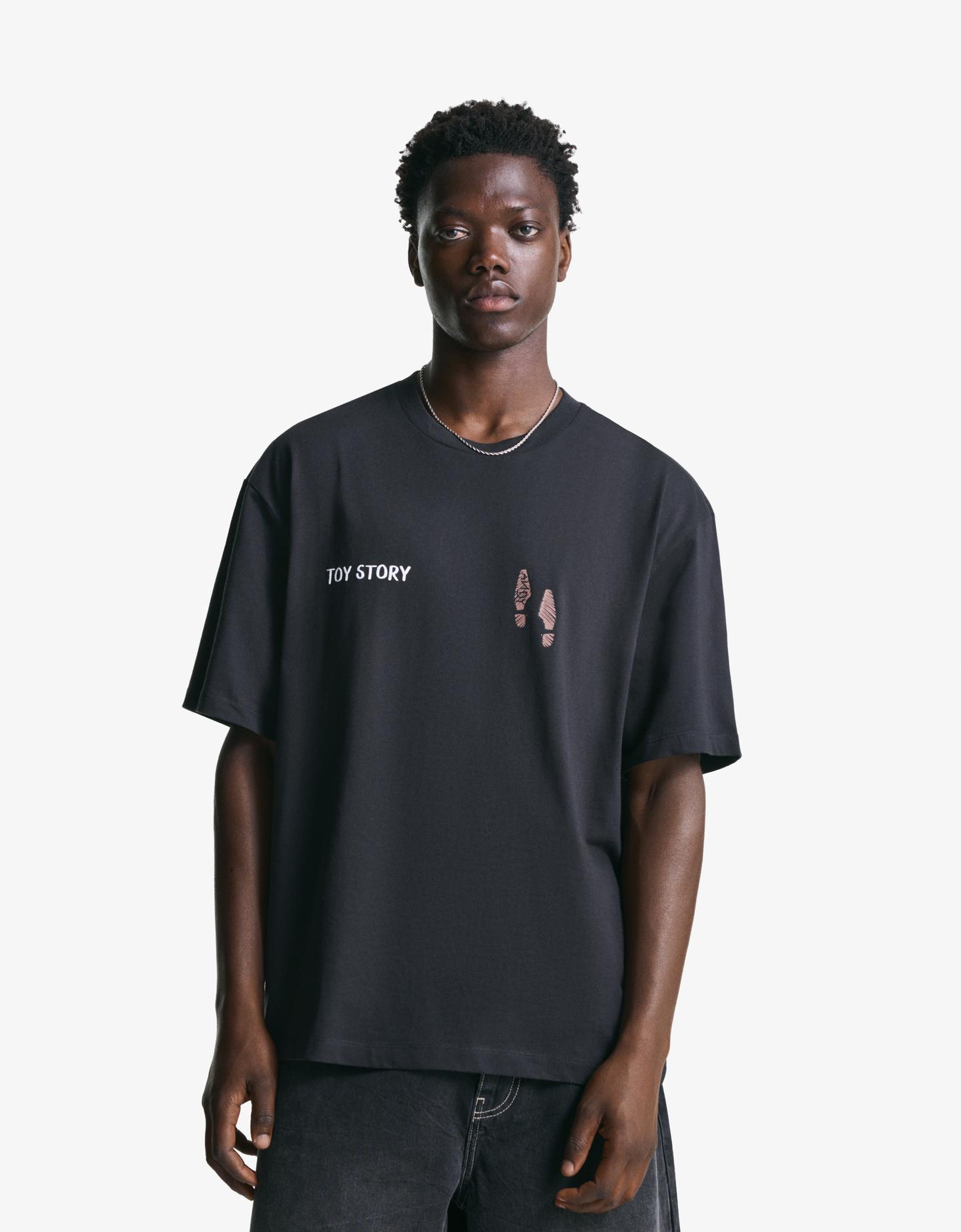 Bershka koszulka toy story z krótkim rękawem ciemnoszary