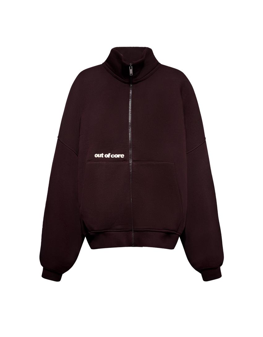 Out of core zip-up sweatshirt-Burgundy