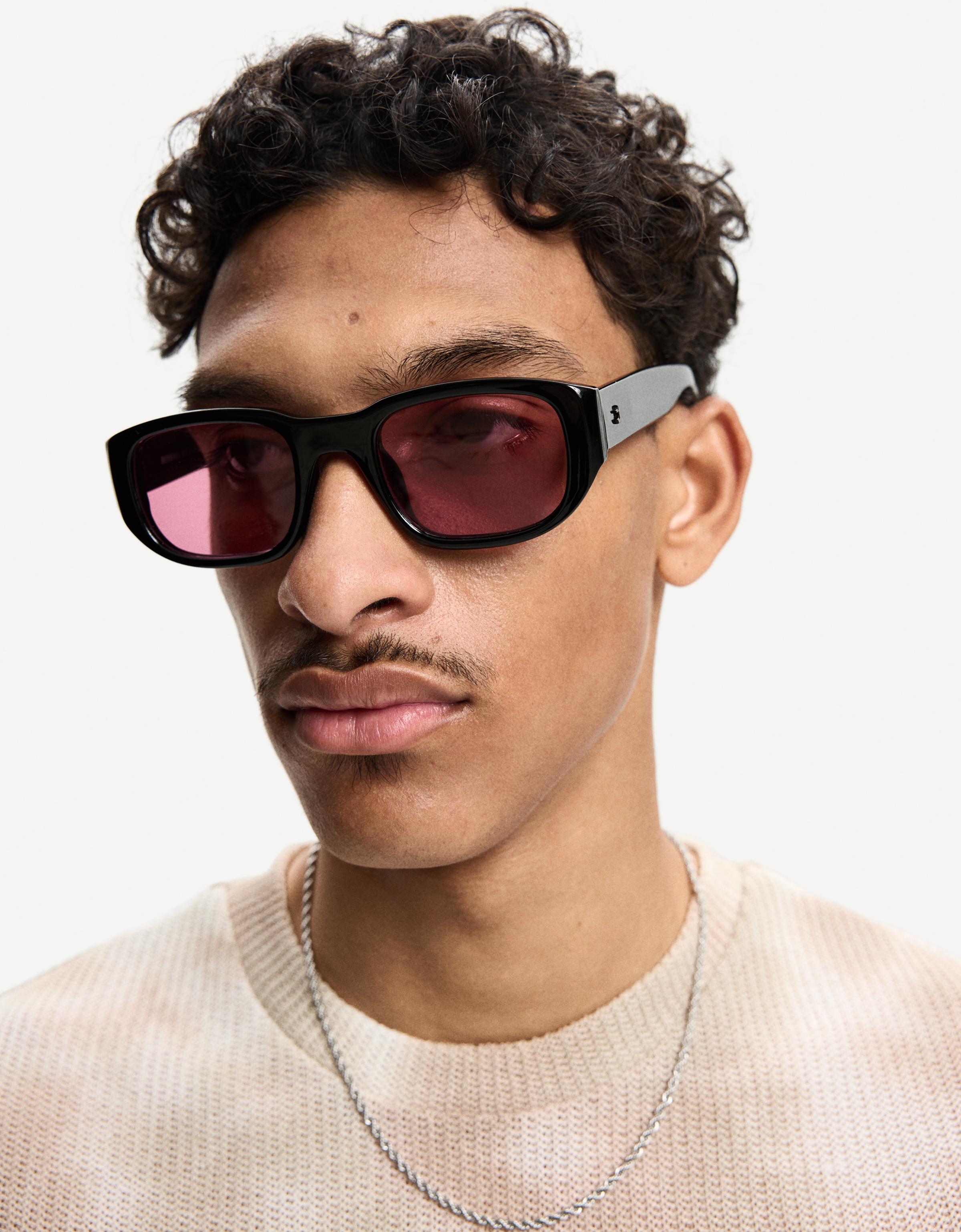 Bershka Sonnenbrille Aus Kunststoff Herren Bordeaux