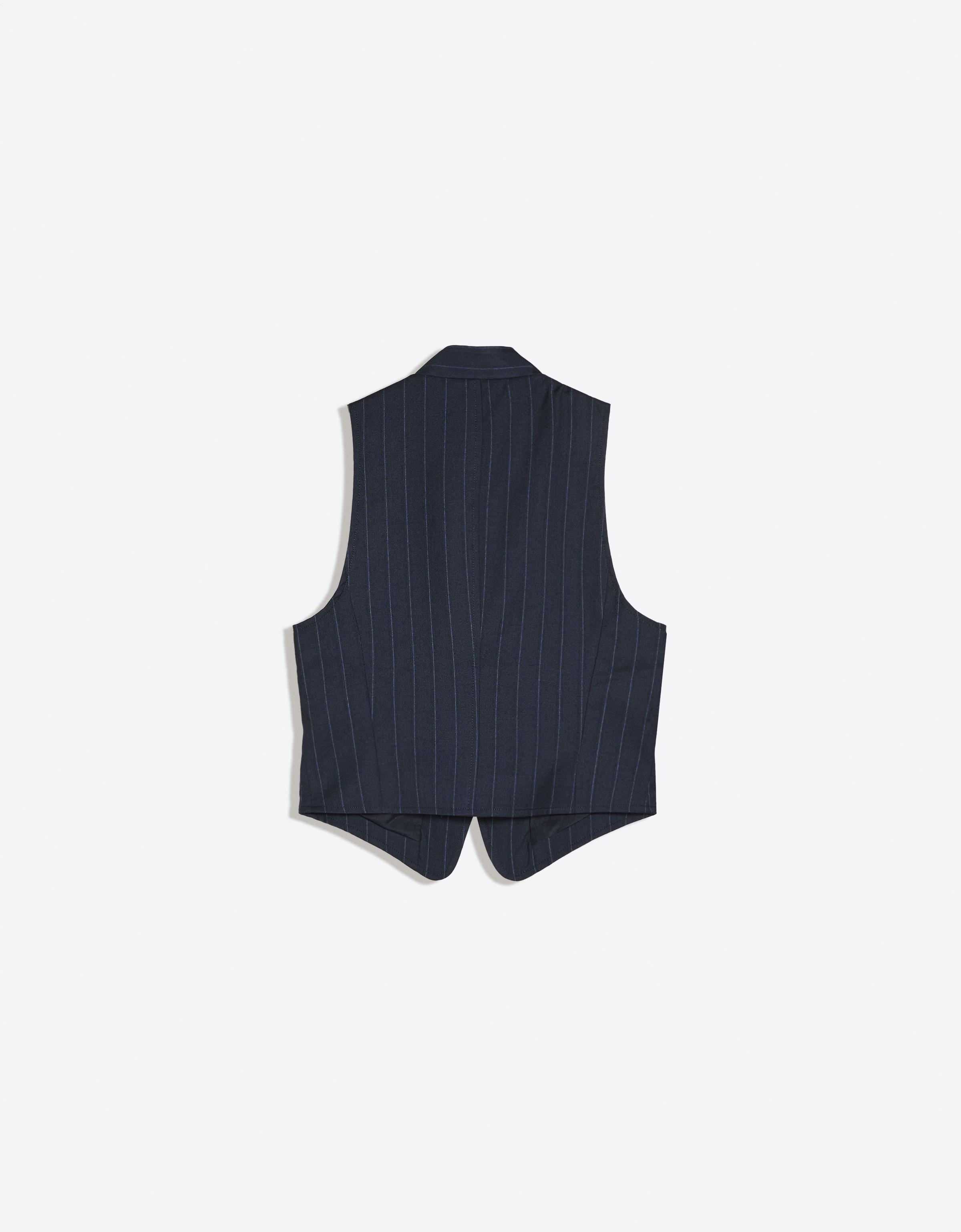 Buttoned crossover vest — Navy