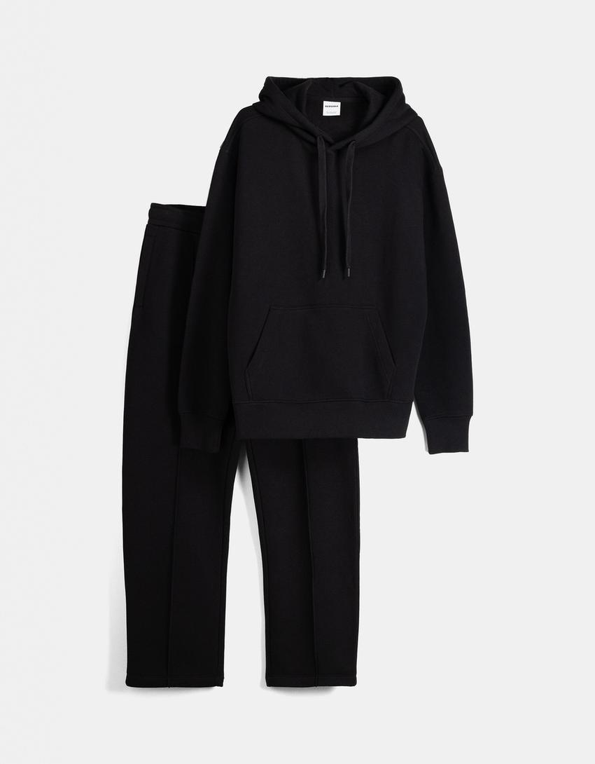 Pack sweatshirt capuz e calças perna larga felpa-Multicolor-5