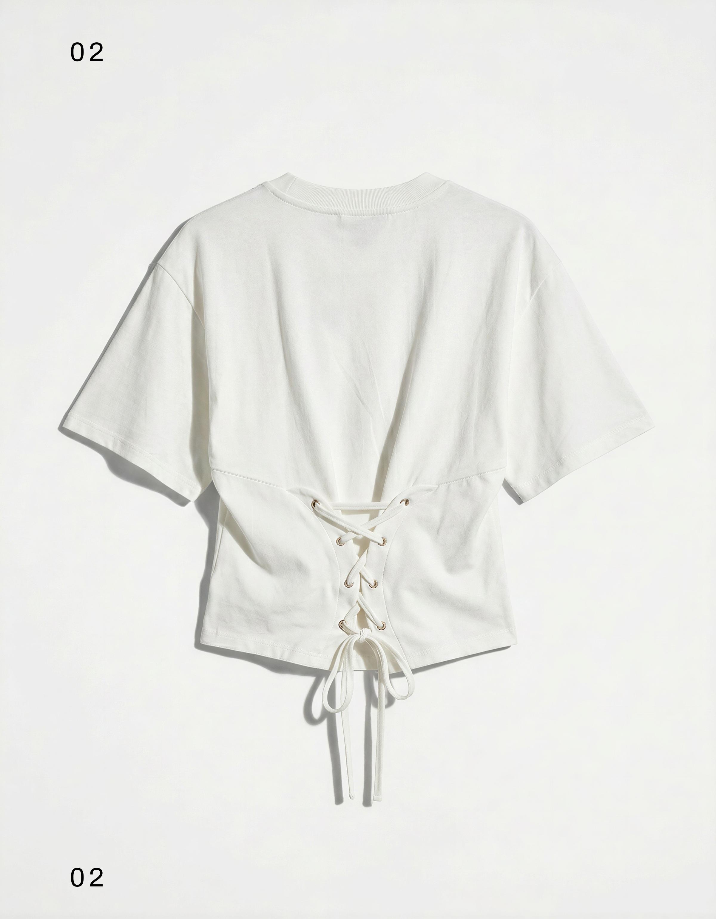Short-sleeved corset T-shirt — Off white