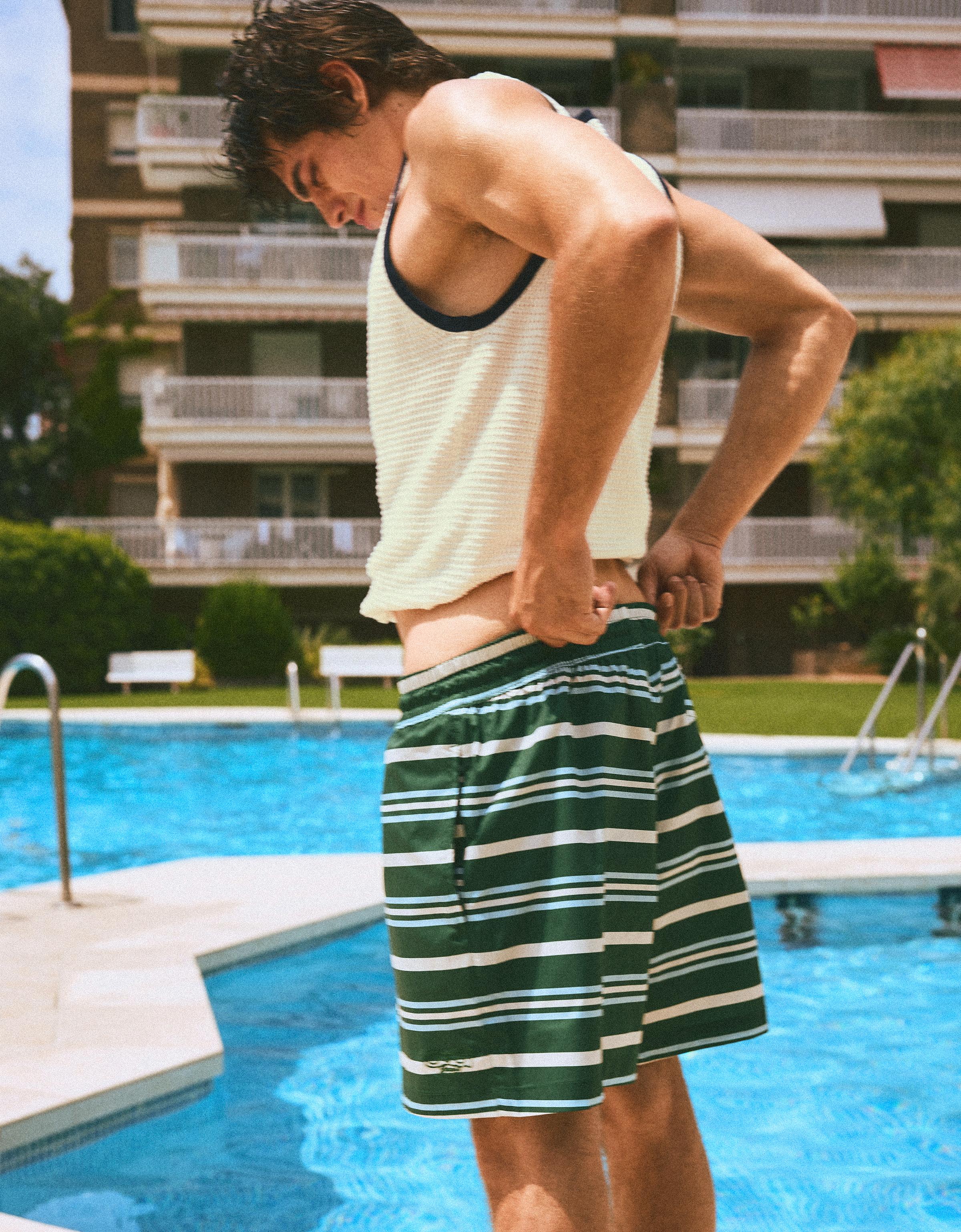 Contrast mesh vest top — Off white