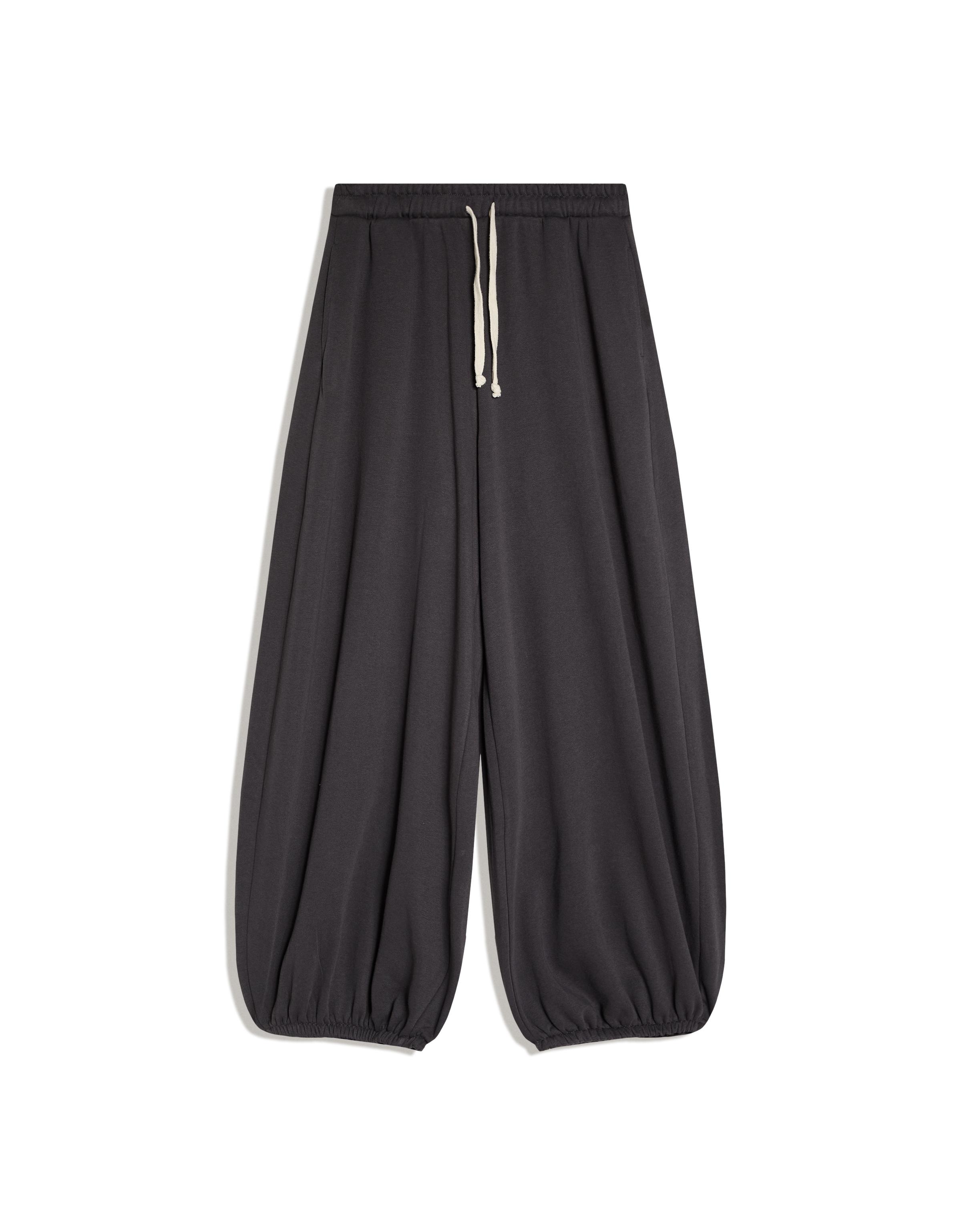 Balloon fit plush dancer trousers — Grey