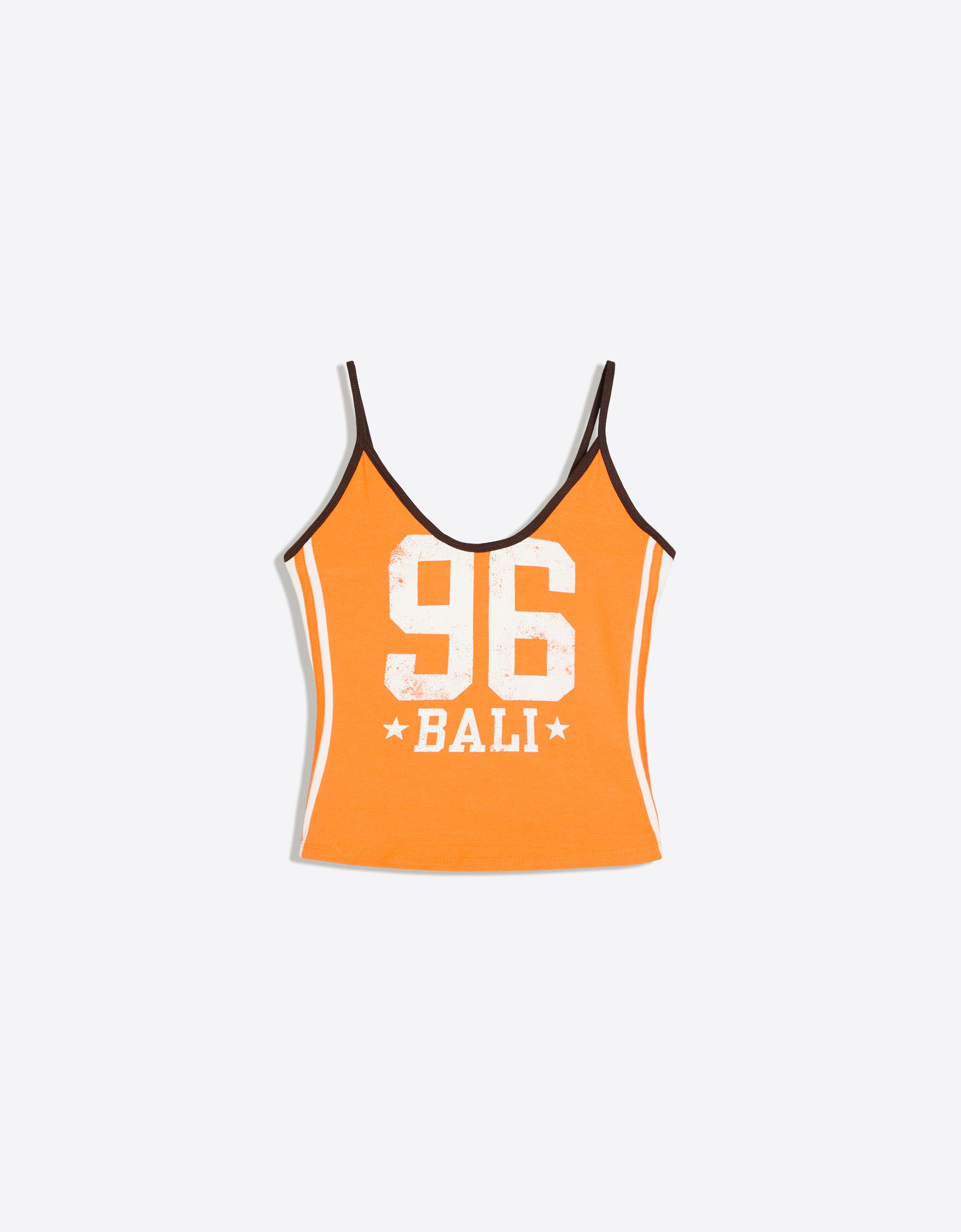 Printed strappy top — Orange