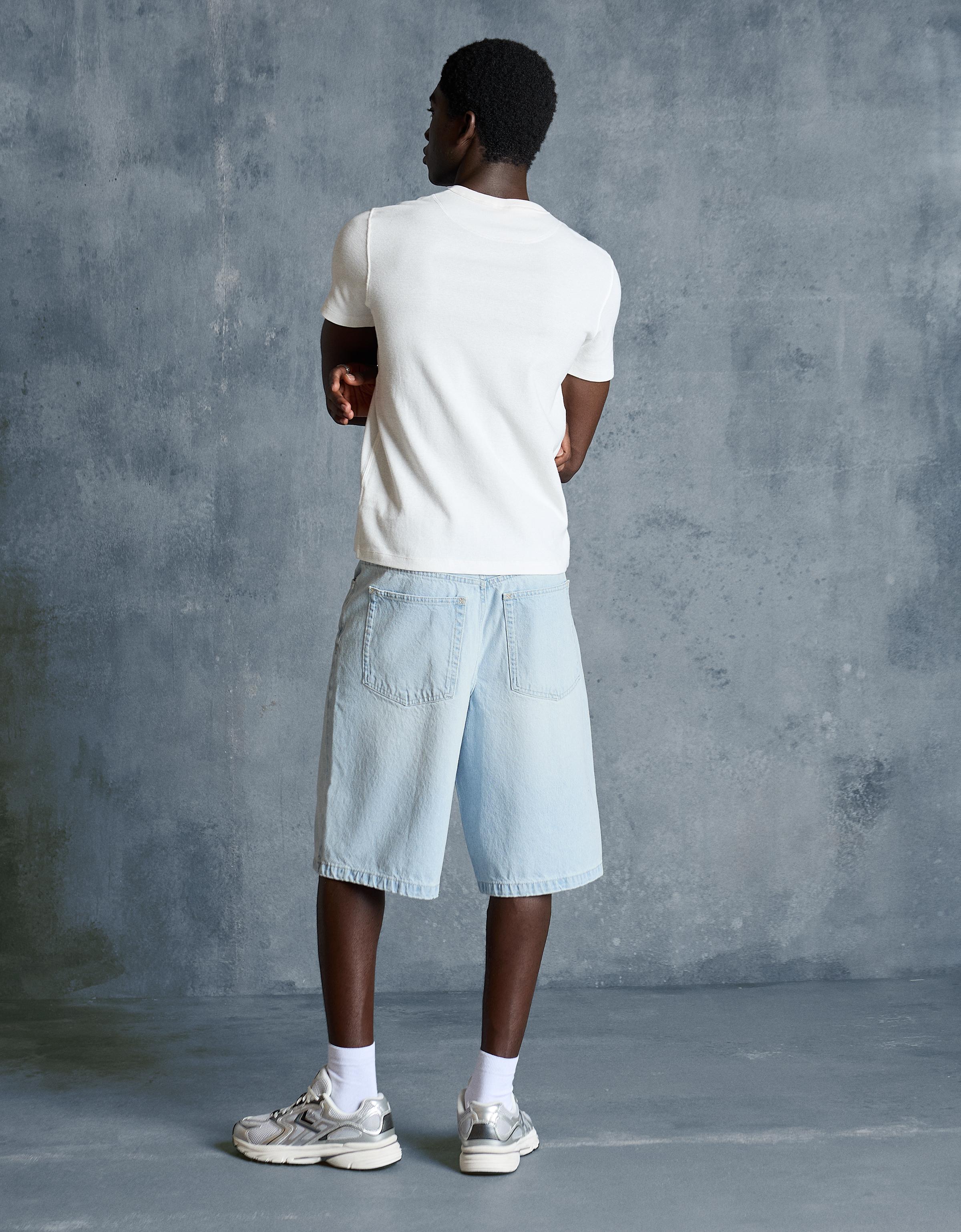 Baggy fit denim bermuda - Görsel 165