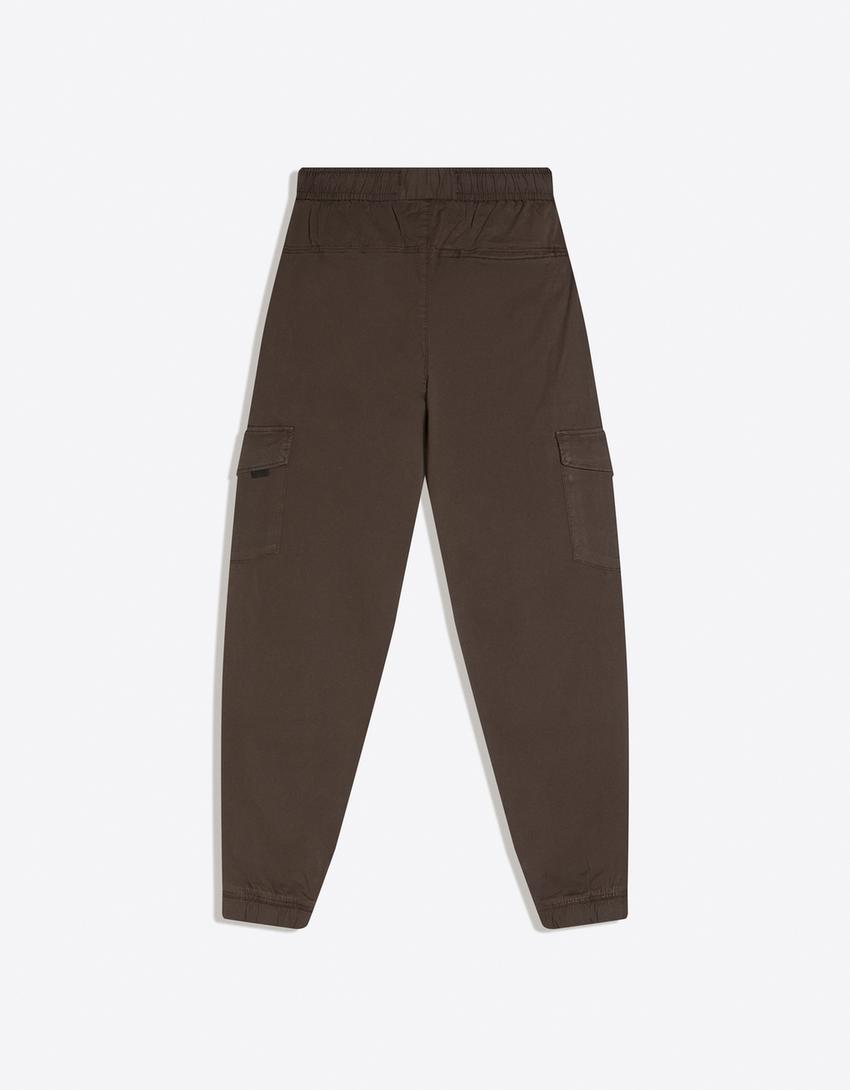 Pantalon jogger fit cargo-Marron