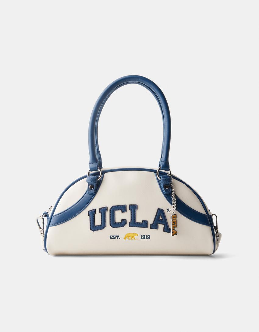 Mini UCLA shoulder bowling bag-White-4