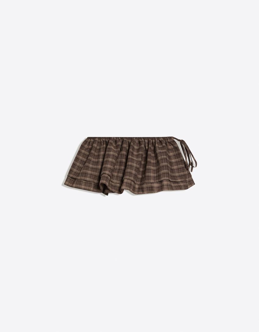 Ruffled overskirt-Brown