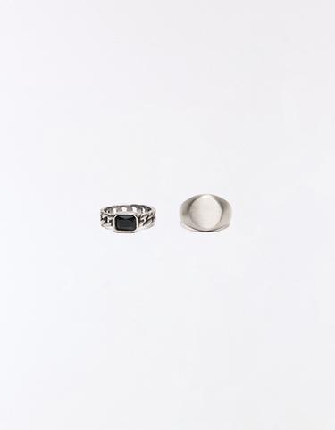 Pack of 2 stainless steel rings — Silver 3