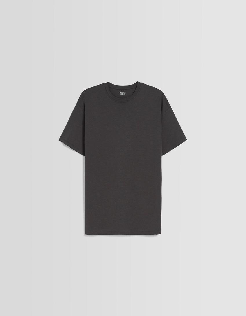 Oversize-Shirt mit kurzen Ärmeln-Dunkelgrau