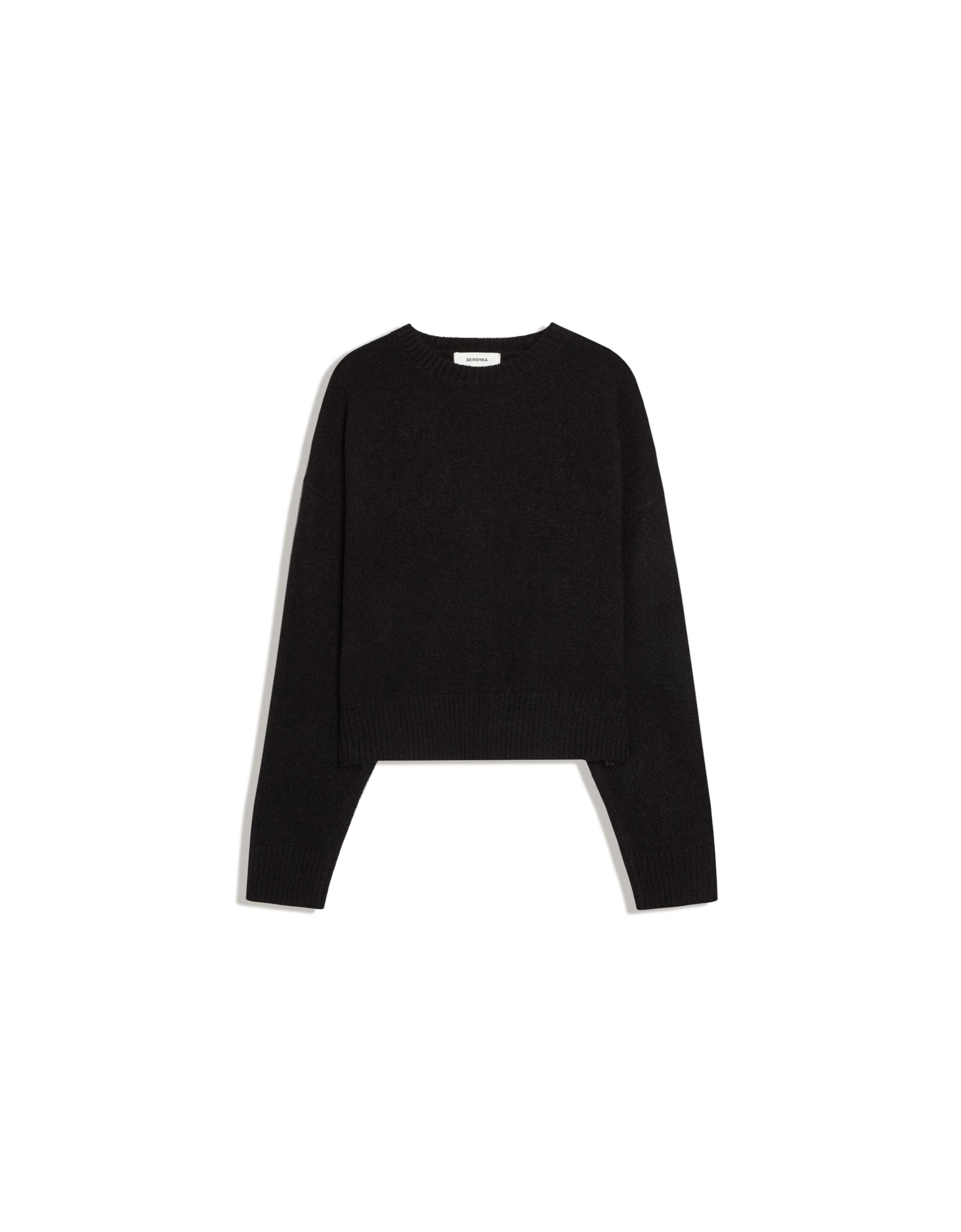 Round neck jumper — Black