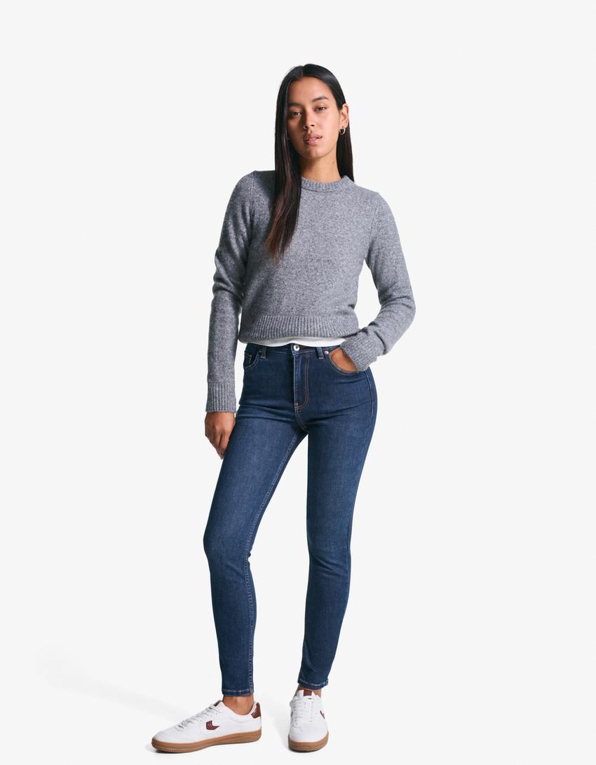 Soft super high-rise skinny jeans-Blue