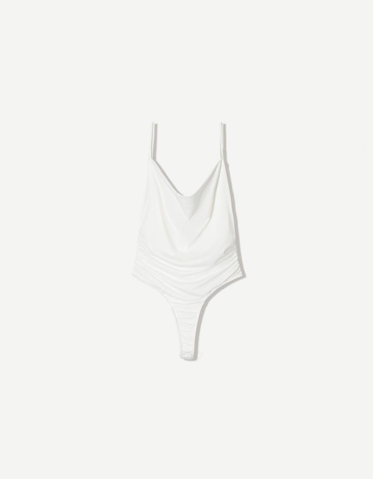 Strappy draped bodysuit
