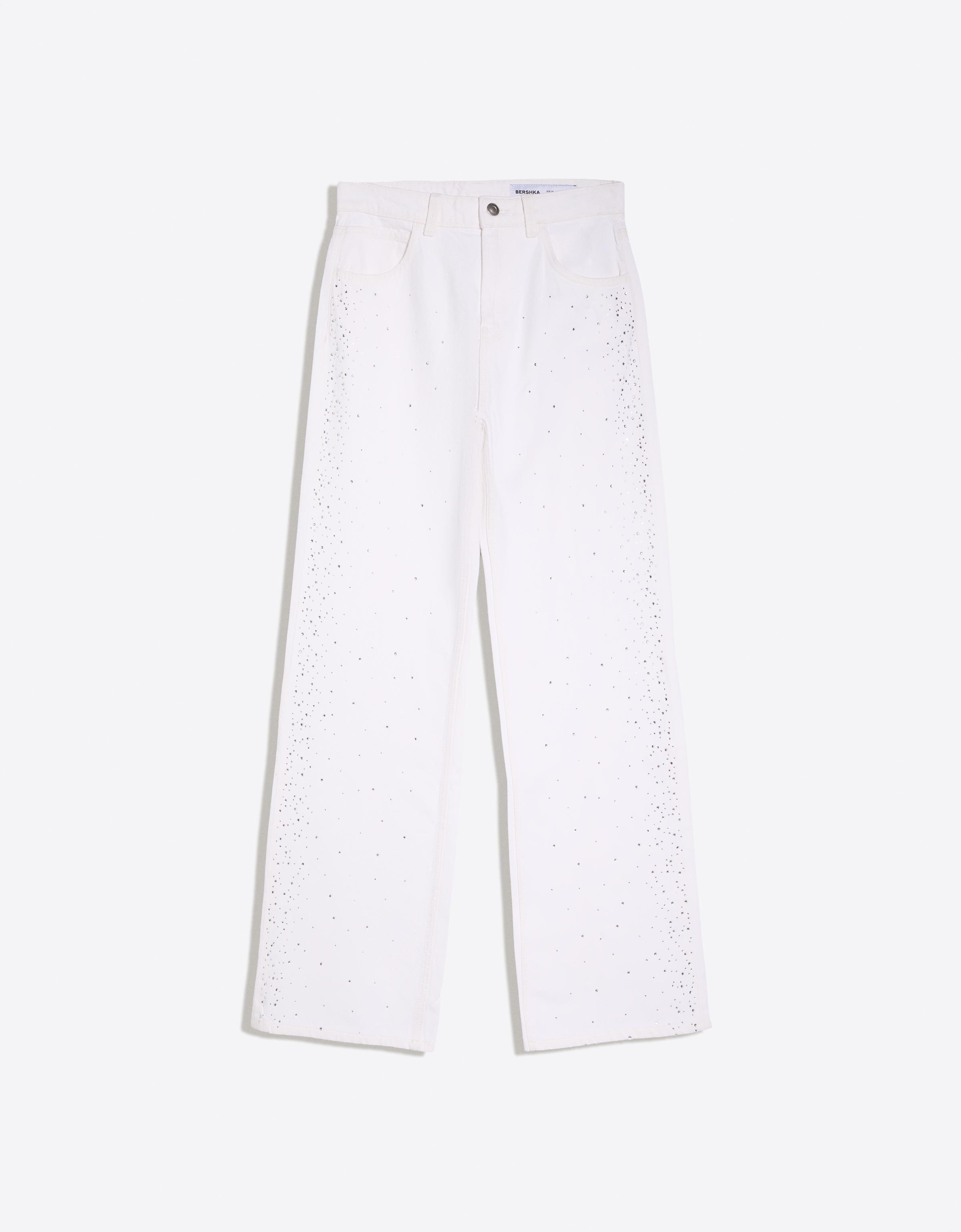 High-waist shimmery straight-leg jeans — Cream
