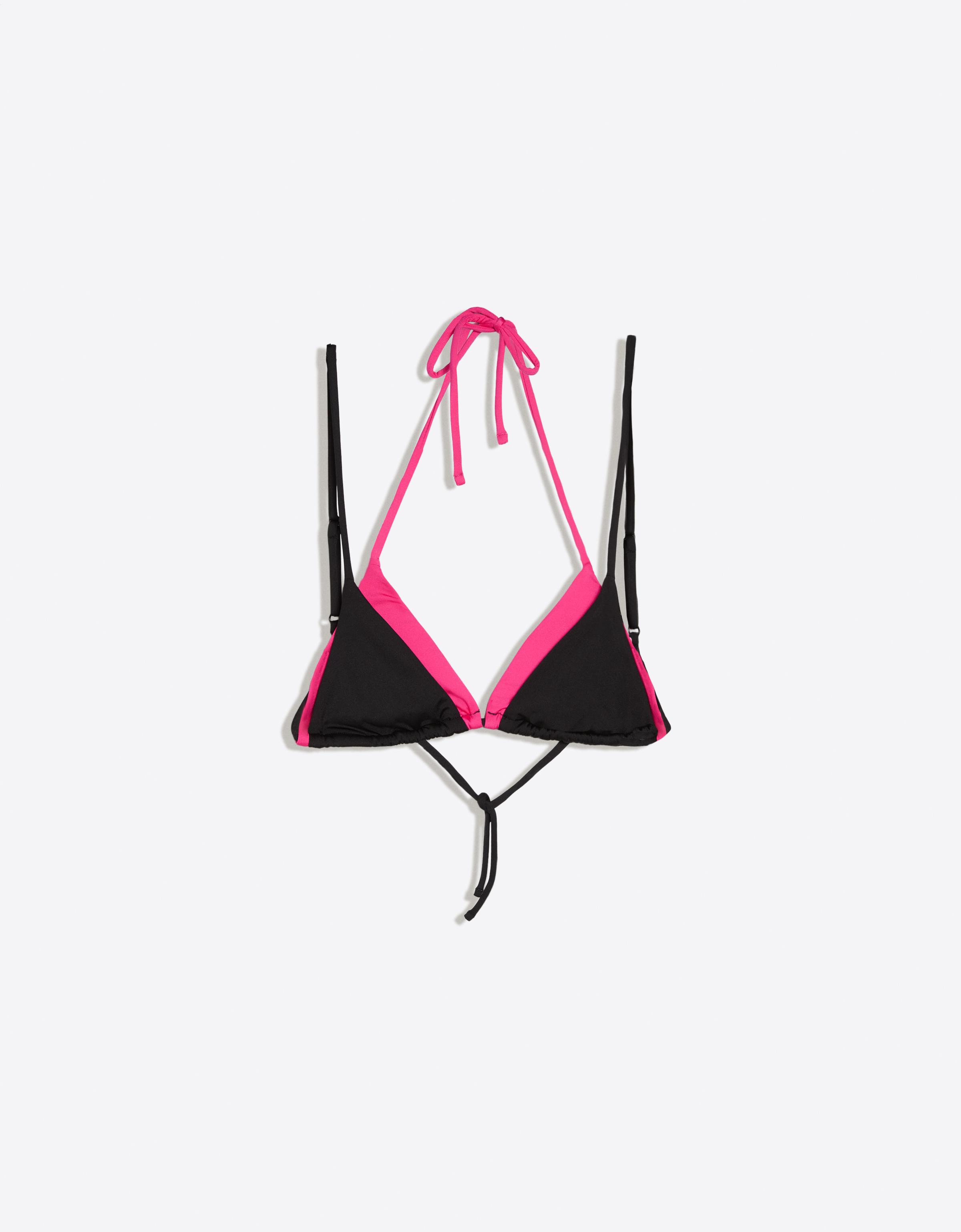 Layered bikini top — Black