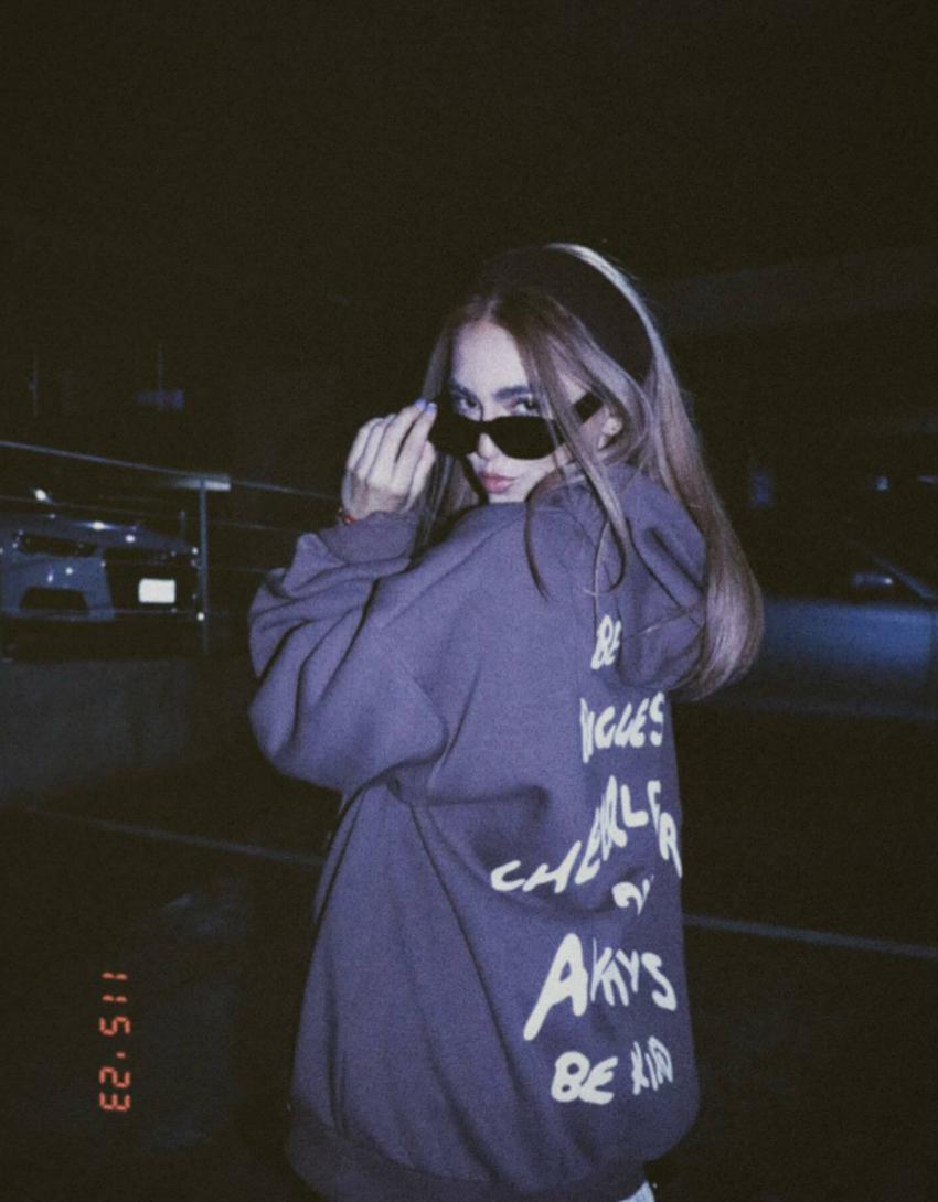 Sweat capuche imprimé-Marron-3