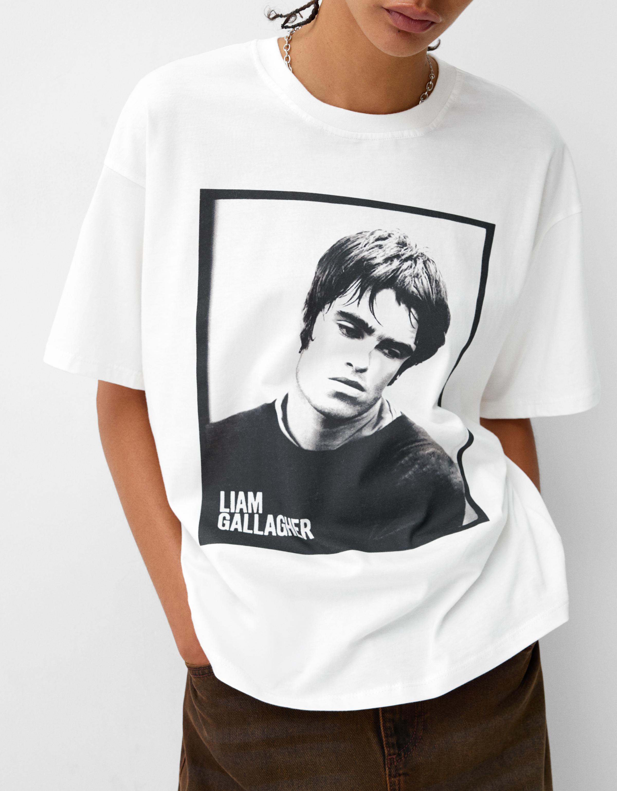 Short sleeve Liam Gallagher T shirt T shirts and Tops BSK Teen Bershka