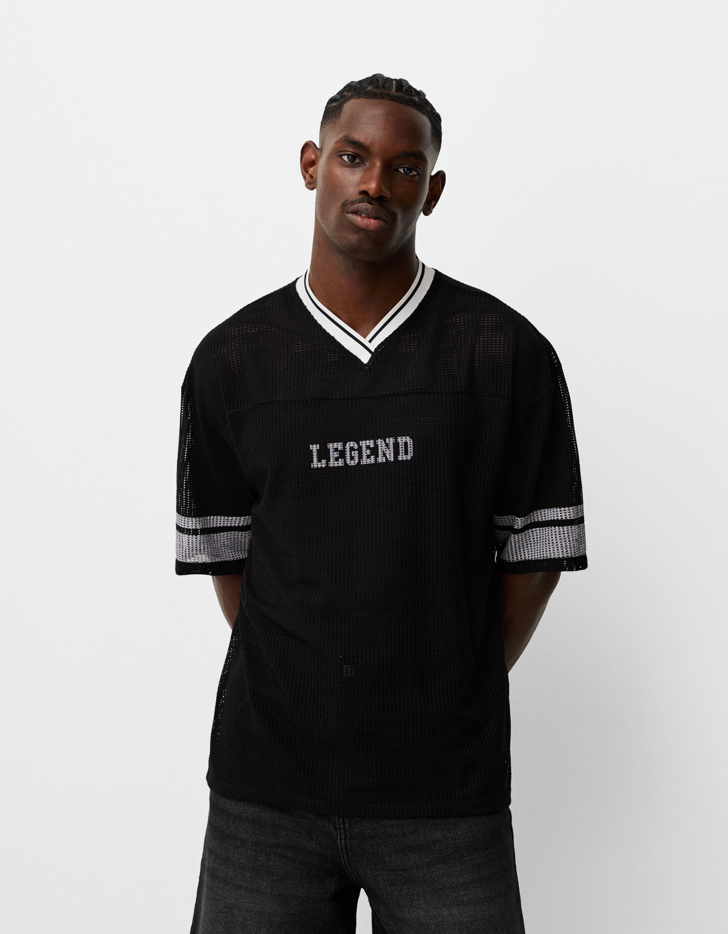 Camiseta manga corta mesh sport oversize Camisetas Hombre Bershka