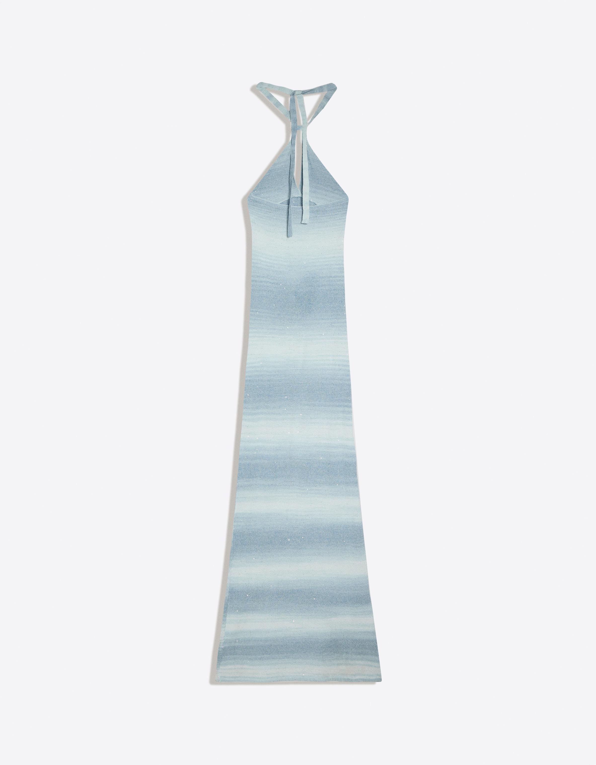 Sequin halter midi dress — Blue
