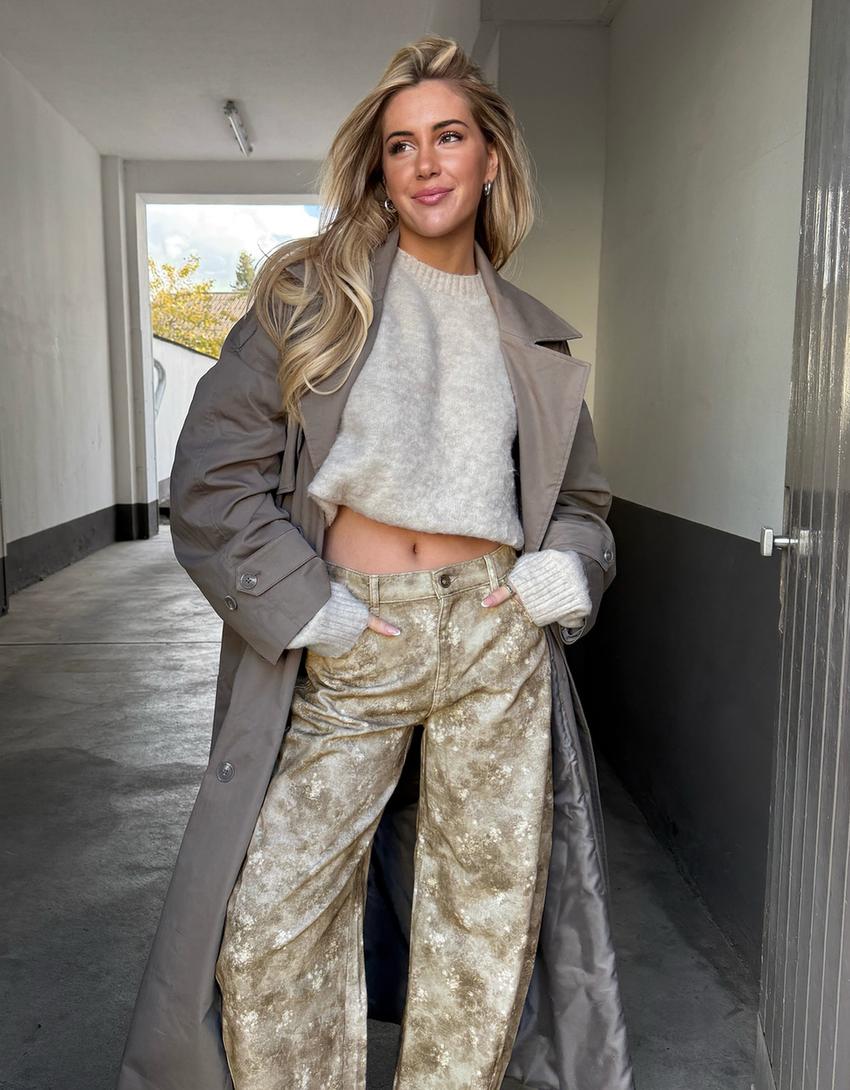 Pantalon barrel print-Multicouleur