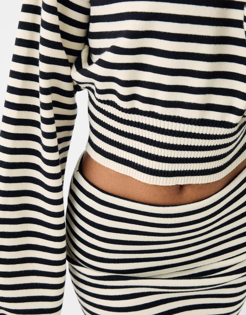 سويتر بخصر ضيق-أسود-6