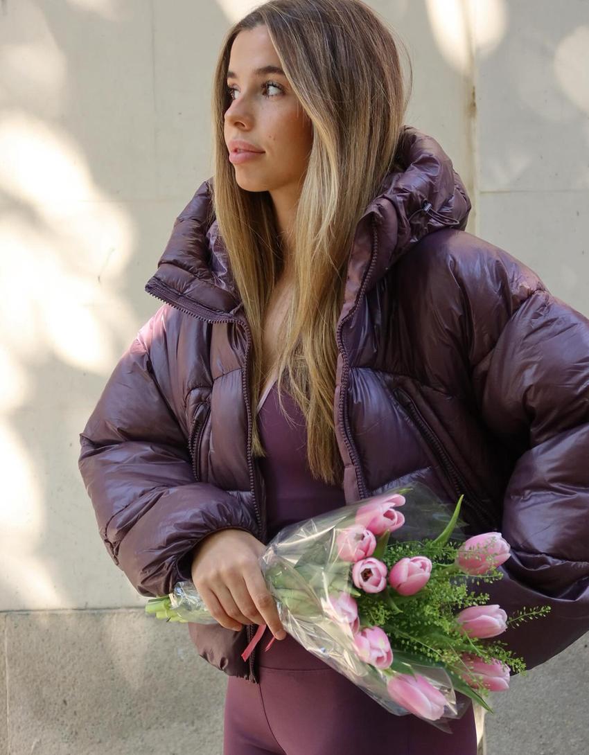 Cazadora puffy  water repellent-Morado