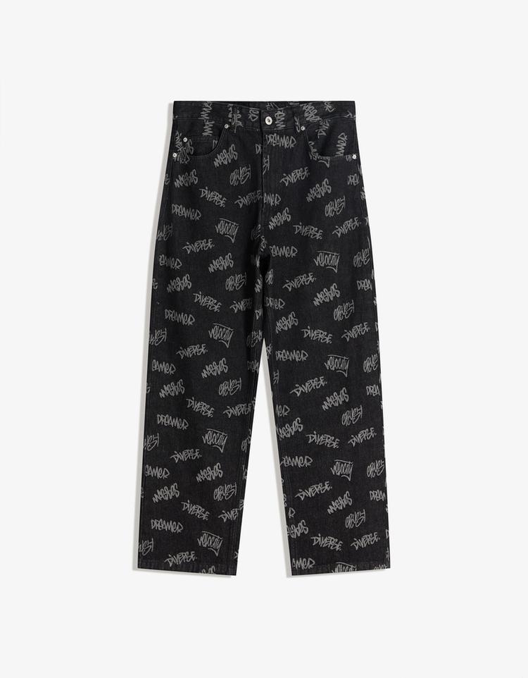 Jeans baggy jacquard