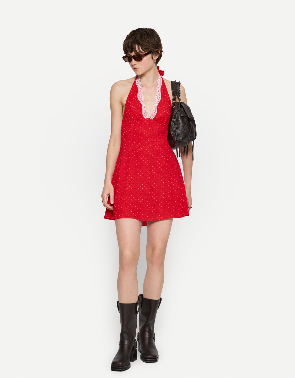 Embroidered mini dress