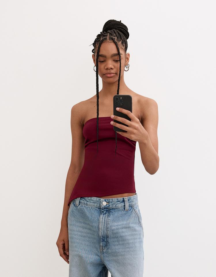 Büzgülü bandeau top