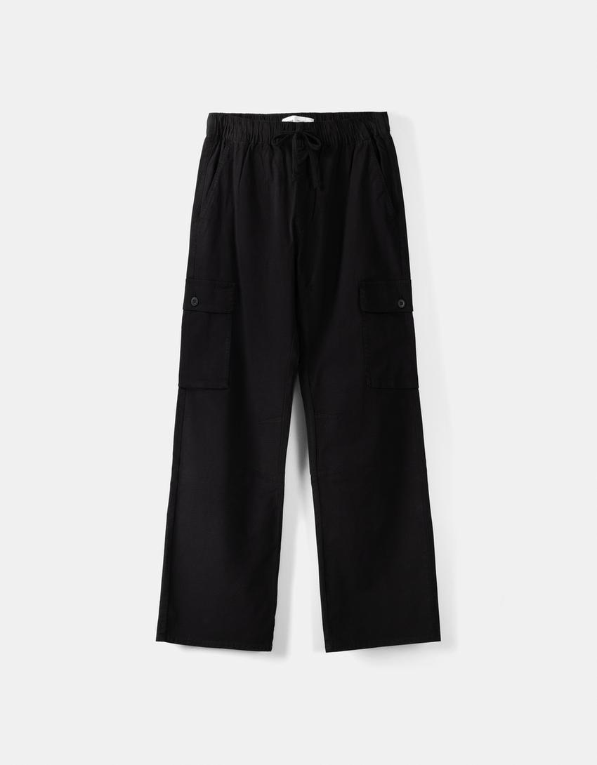 سروال كارغو-أسود-4