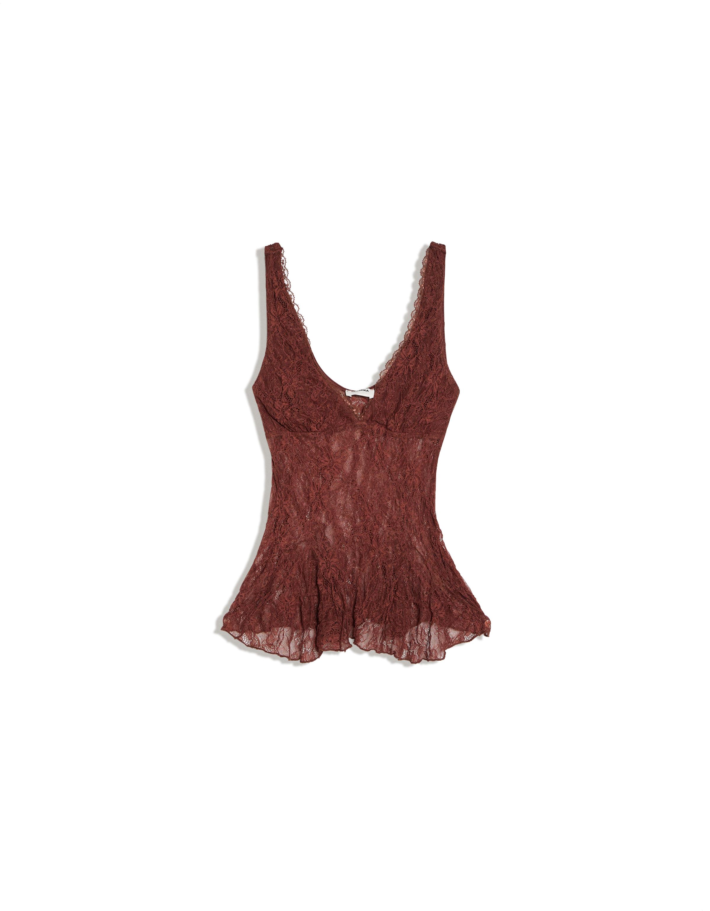 Lace camisole — Brown