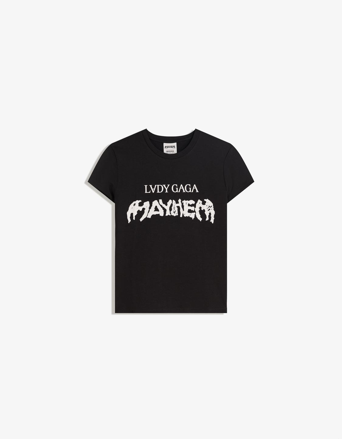 Lady Gaga print short sleeve T-shirt
