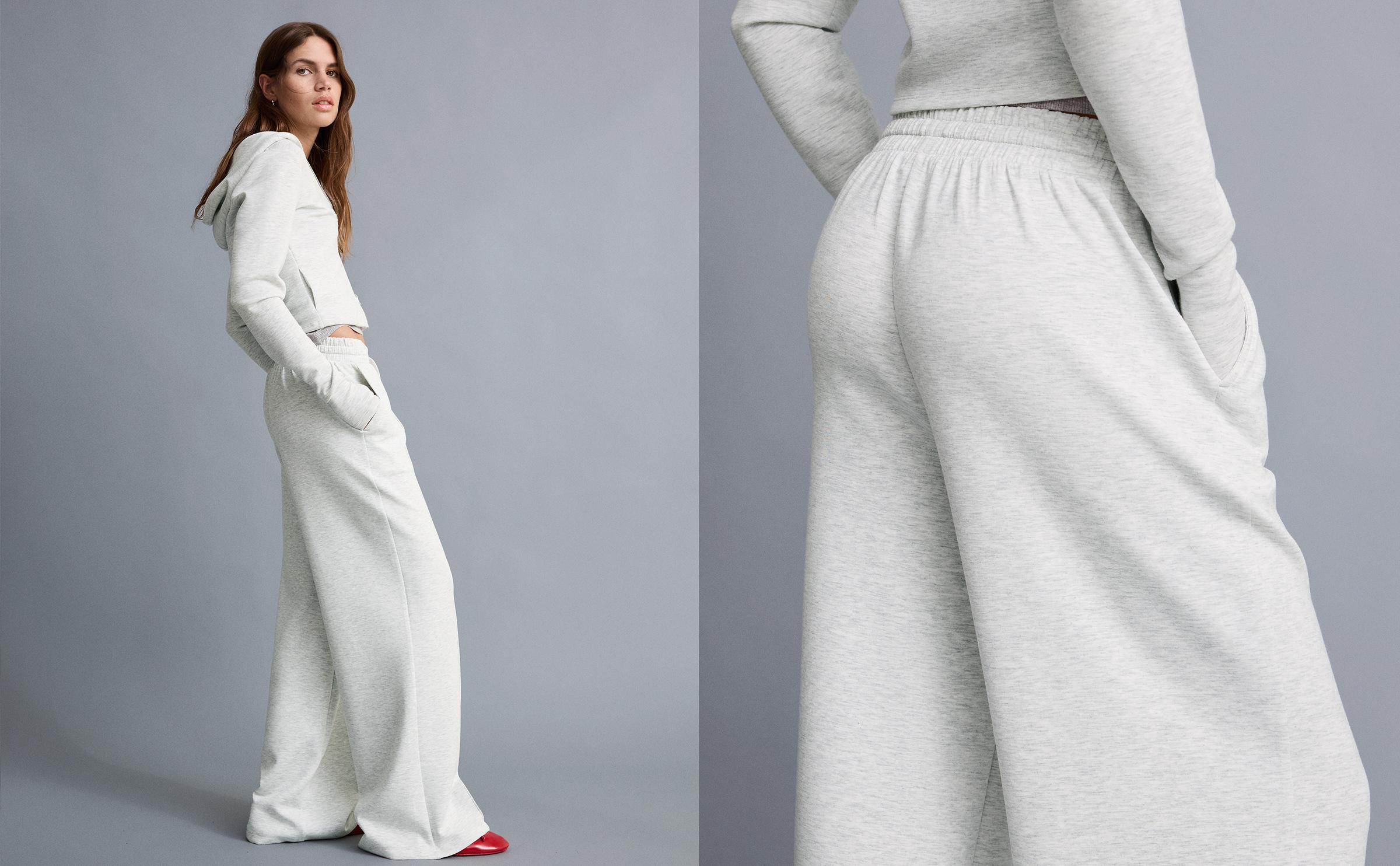 Yumuşak dokulu geniş paça pantolon - Görsel 109